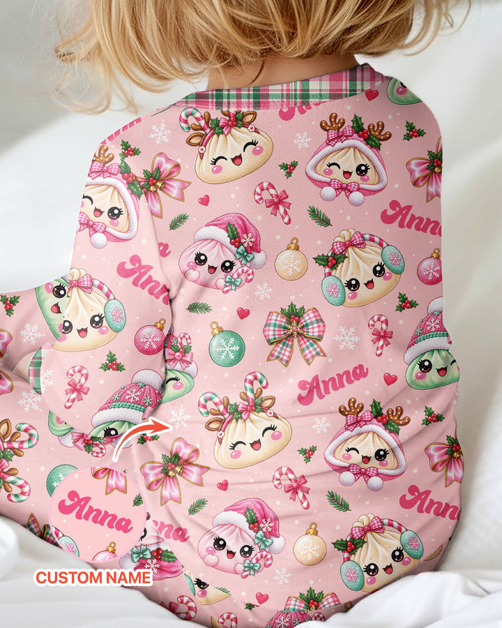 Custom Name Kawaii Christmas Dumpling Bamboo Convertible Zippy