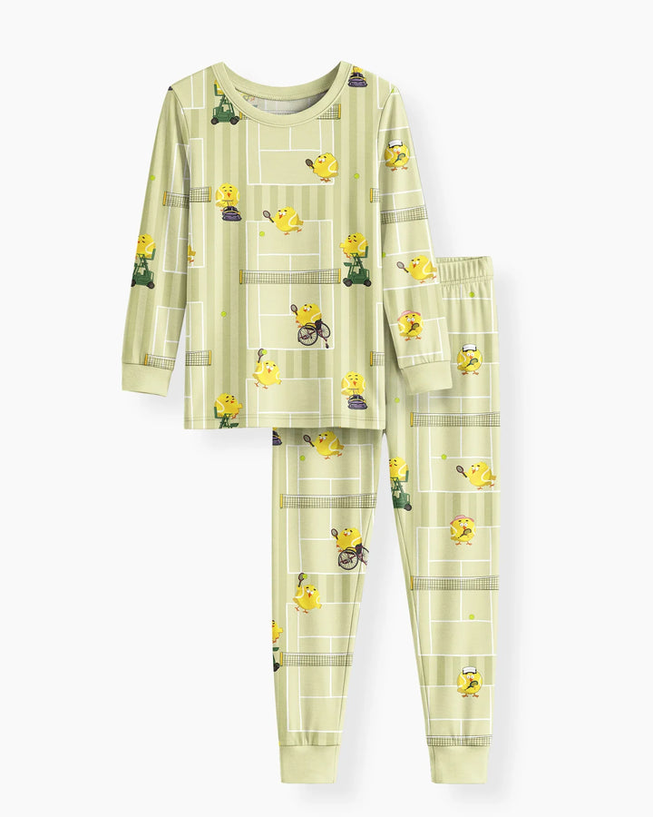 Tennis Bamboo Two Piece Long Sleeve Pajama Set