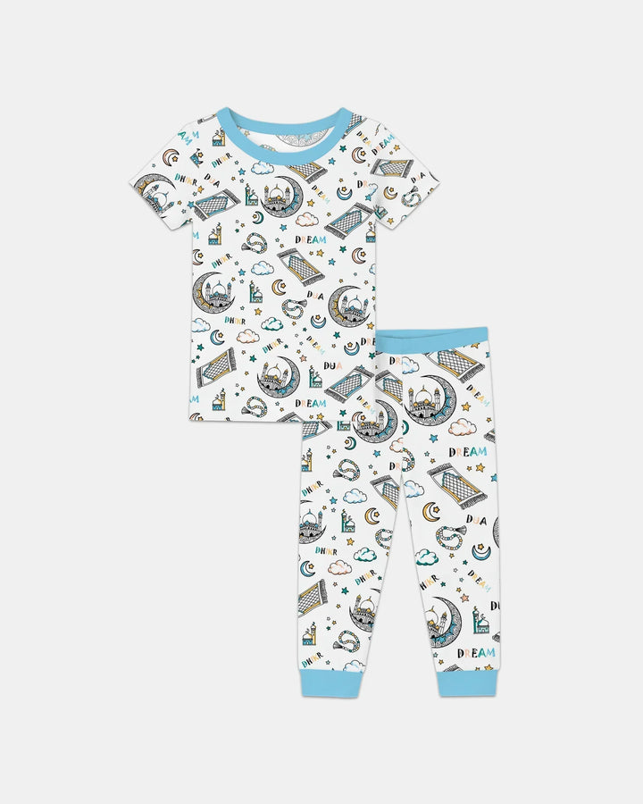 Dua, Dhikr, Dream Matching Family Bamboo Two Piece Short Sleeve Pajama Set