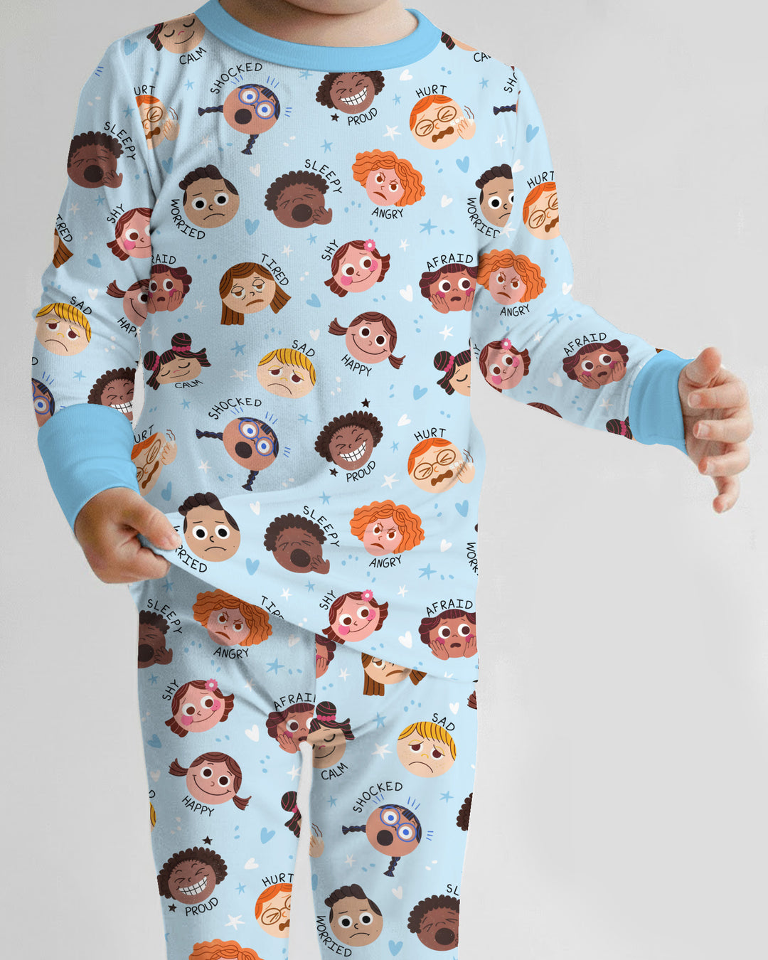 Feelings Vocabulary Bamboo Two Piece Long Sleeve Pajama Set