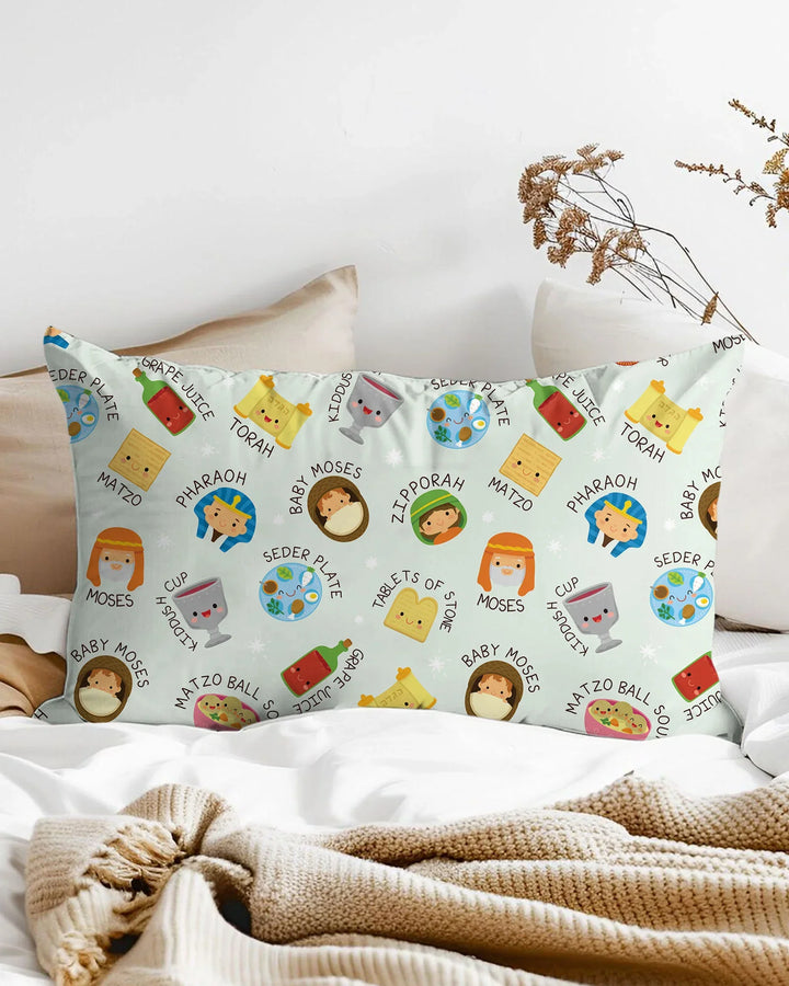 Cute Passover Characters Bamboo Pillow Case