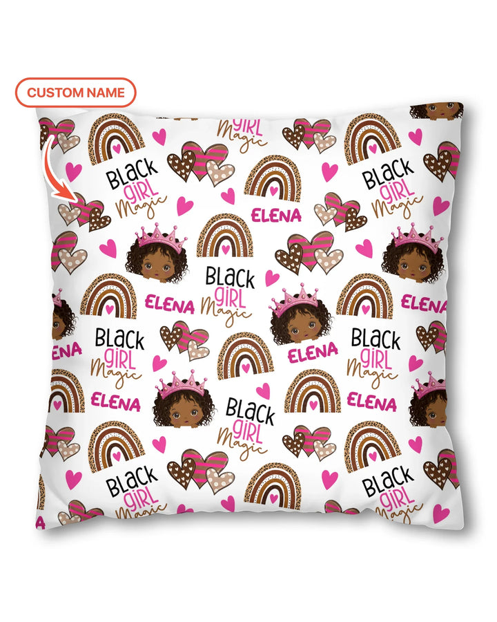 Custom Name Black Girl Magic Bamboo Pillow Case