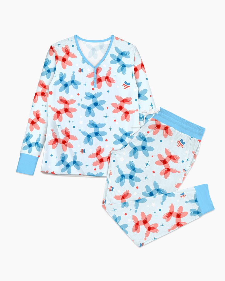 American Balloon Dog Party Bamboo Women Pajama Set
