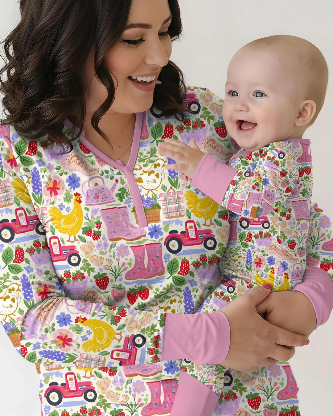 Farm Life Mommy & Me Matching Custom Bamboo Women Pajama Set