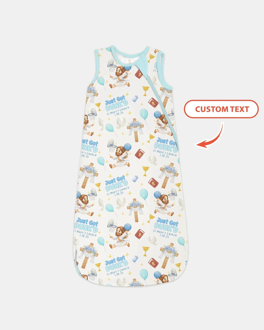 Custom Name Baptism Just Got Dunk'd Bamboo Sleep Bag