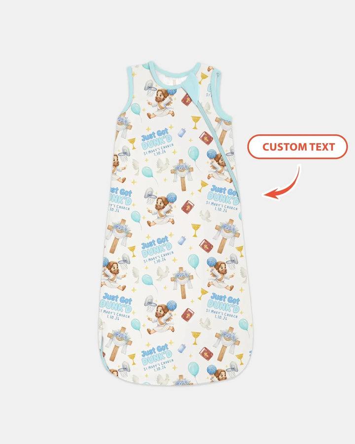 Custom Name Baptism Just Got Dunk'd Bamboo Sleep Bag