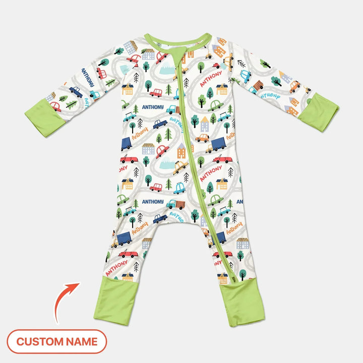 Custom Name Road Map Bamboo Convertible Zippy