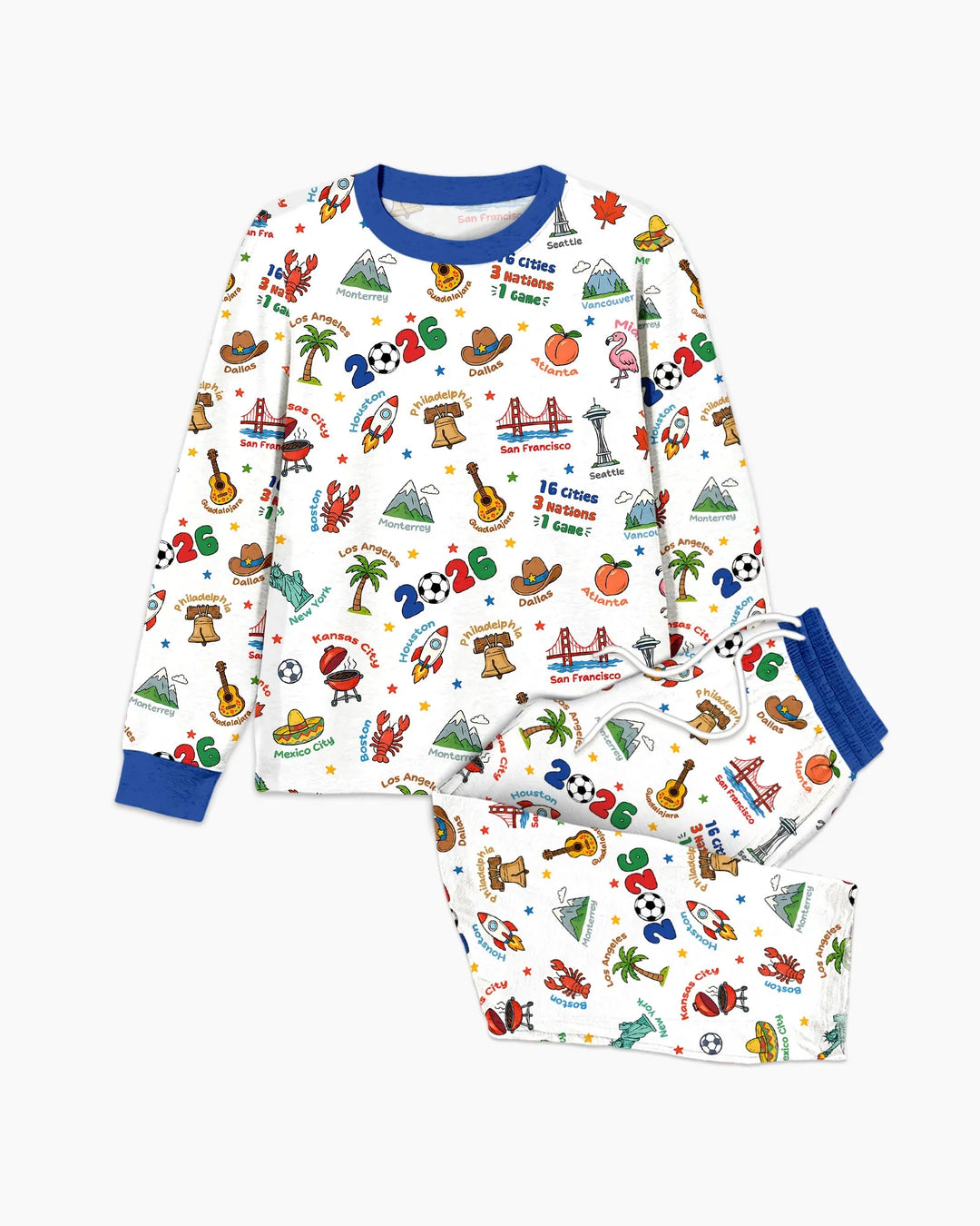 Soccer Cup Host Cities 2026 Bamboo Men's Pajama Set