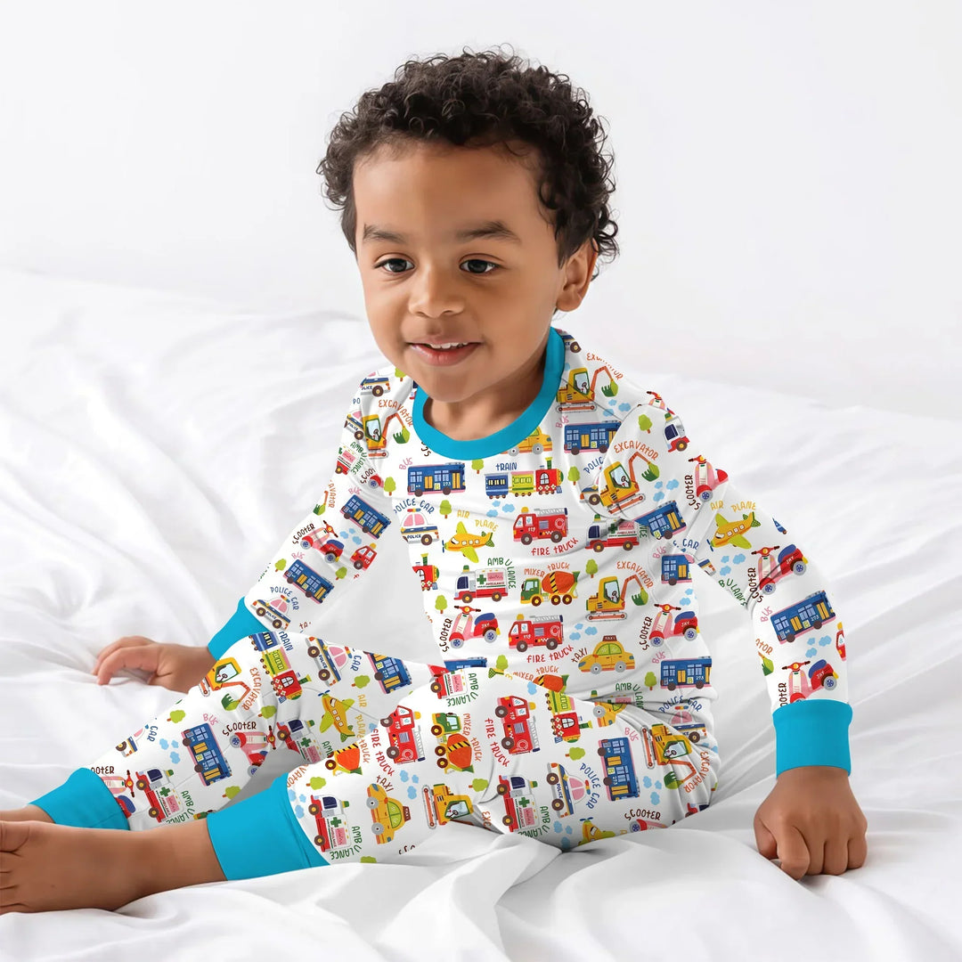Beep Beep Adventure Bamboo Two Piece Long Sleeve Pajama Set