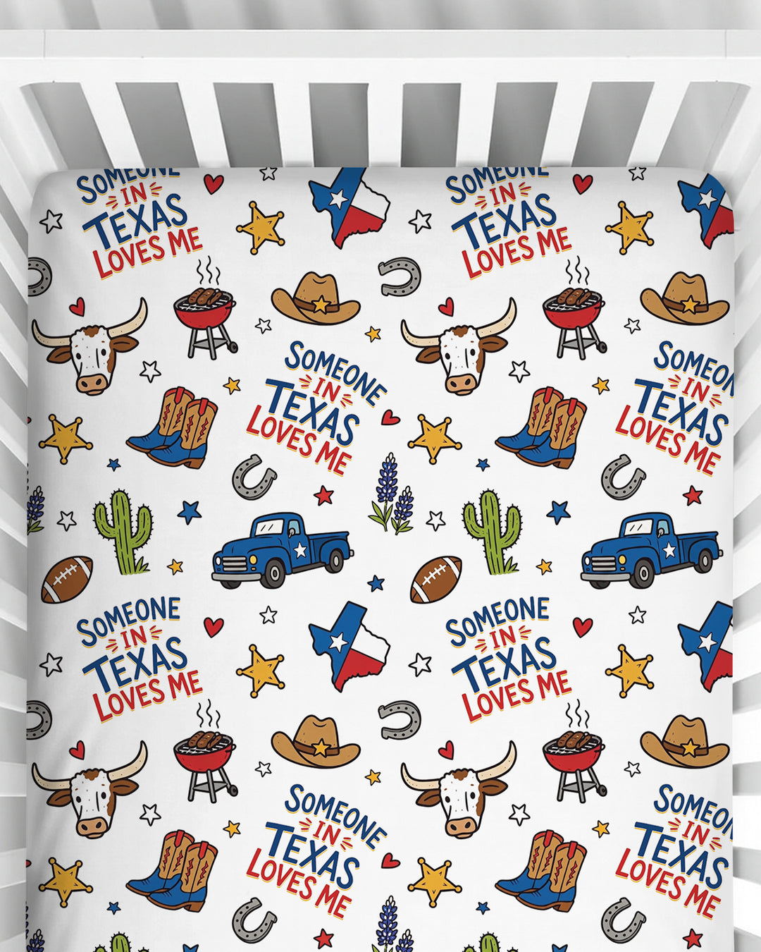 Someone in Texas Loves Me Bamboo Fitted Crib Sheet