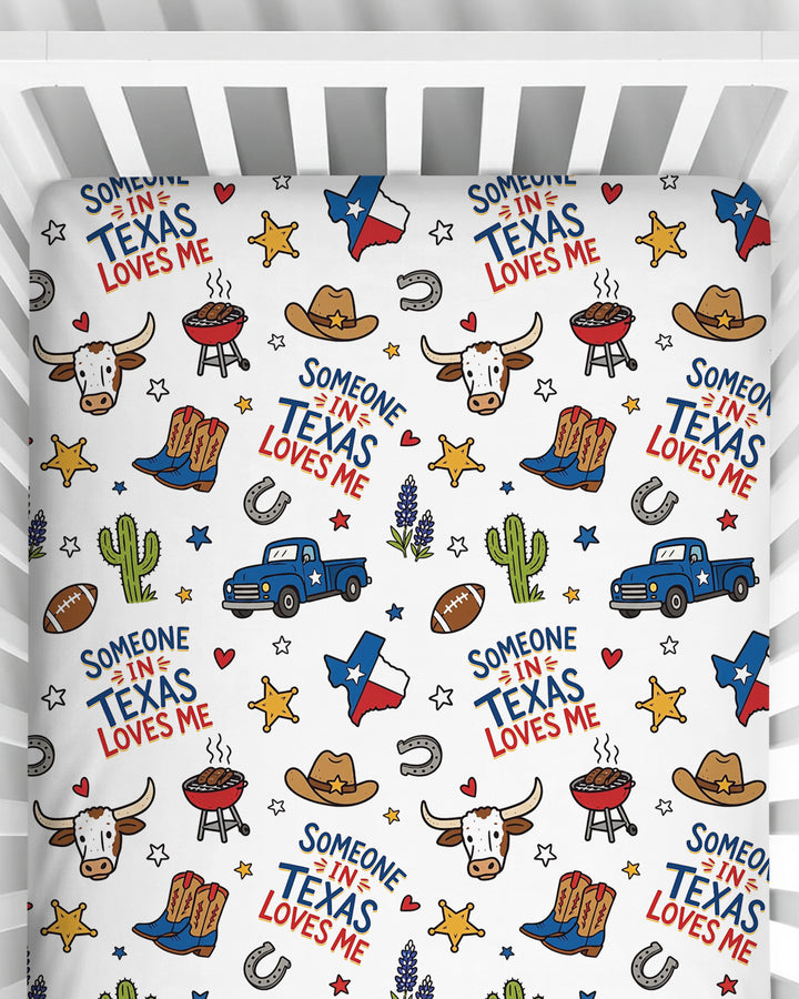 Someone in Texas Loves Me Bamboo Fitted Crib Sheet