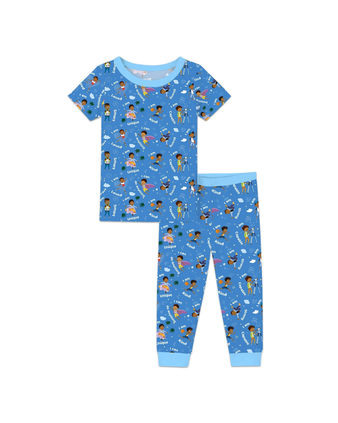 Black Boys I Am Smart Bamboo Two Piece Short Sleeve Pajama Set