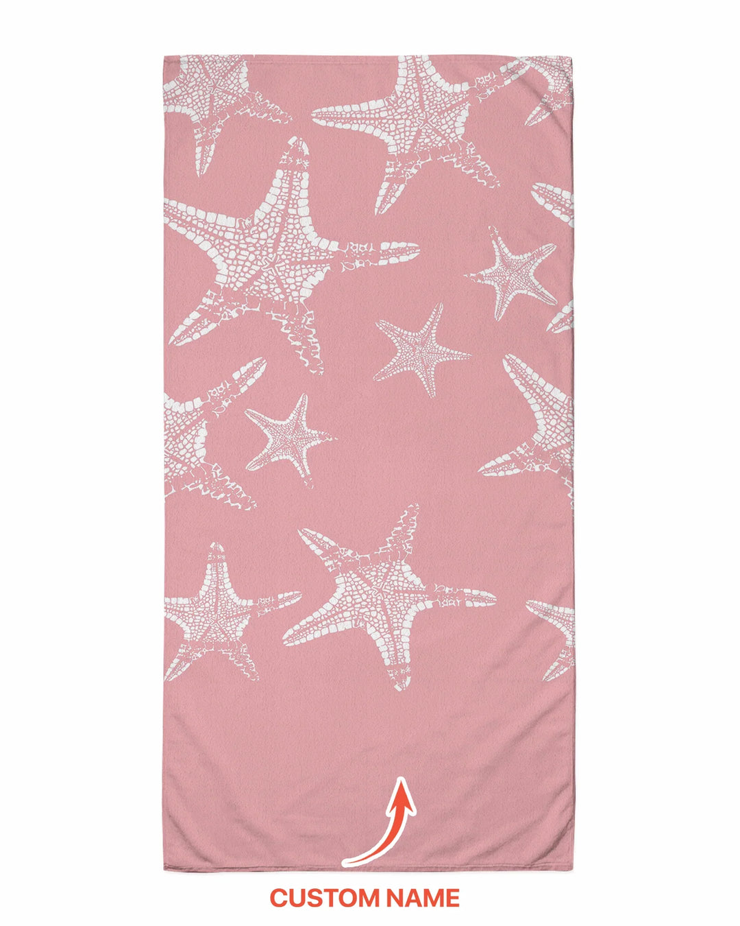 Custom Photo Starfish With Names Bamboo Beach Towel