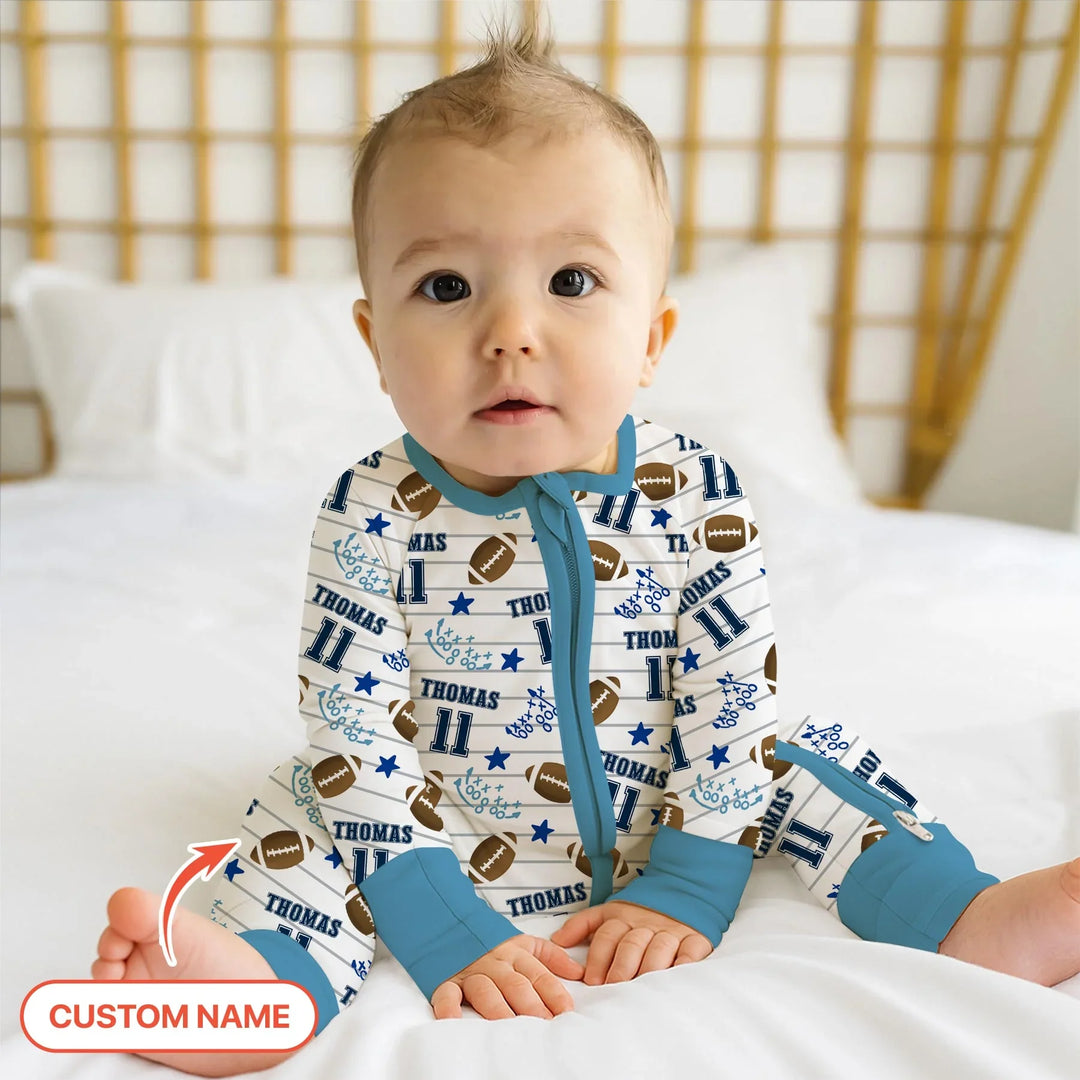 Custom Name Football Time Bamboo Convertible Zippy