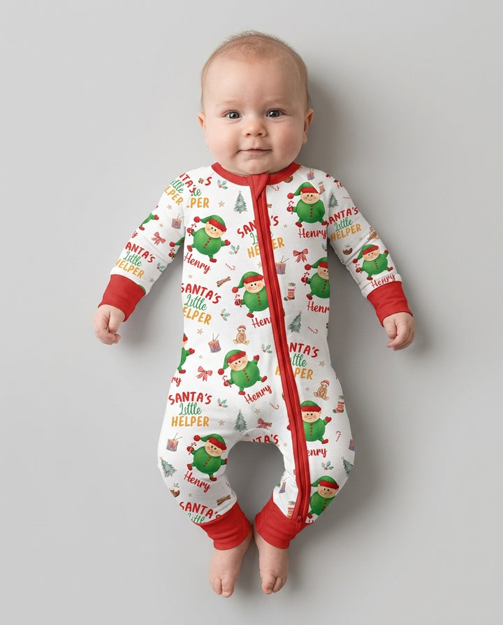 Custom Name Santa's Little Helper Bamboo Convertible Zippy
