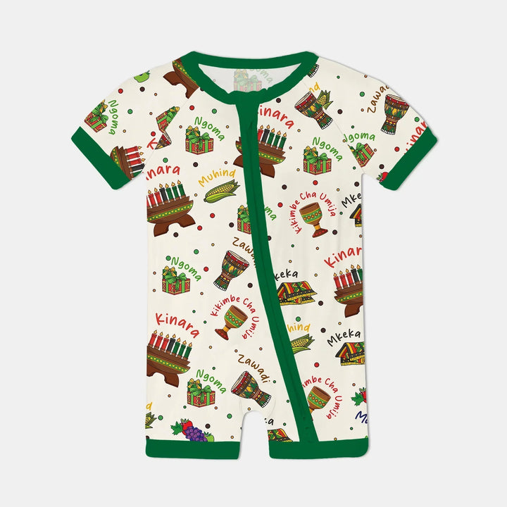 Happy Kwanzaa Family Matching Bamboo Shorty Zippy