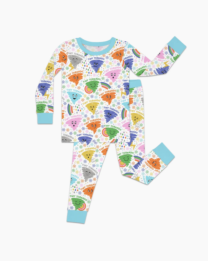 Tornado Family Matching Bamboo Two Piece Long Sleeve Pajama Set