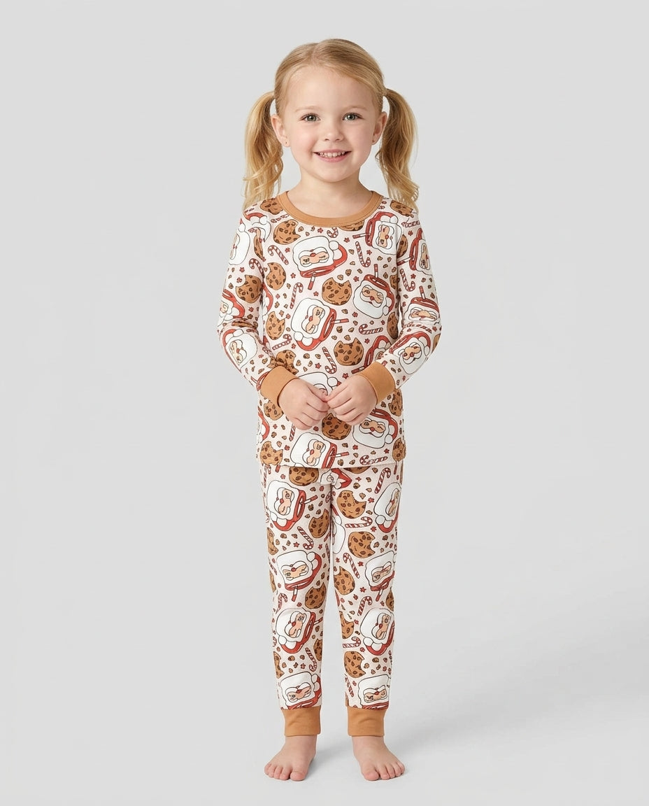 Santa's Cookie Break Bamboo Two Piece Long Sleeve Pajama Set