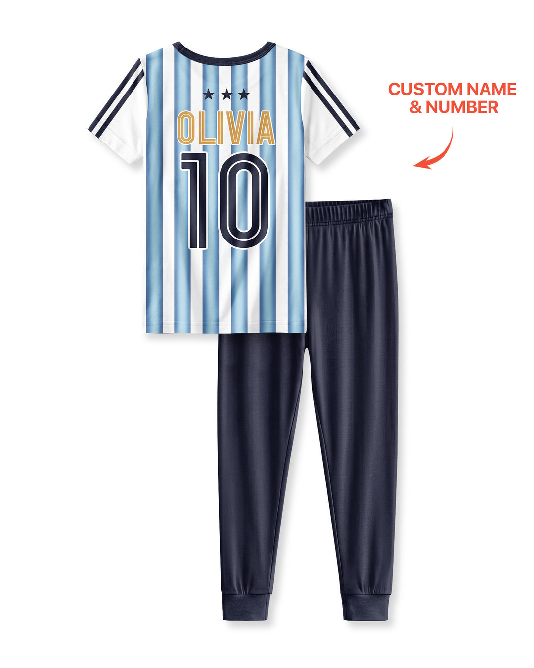 Custom Name Argentina Spirit Bamboo Two Piece Short Sleeve Pajama Set