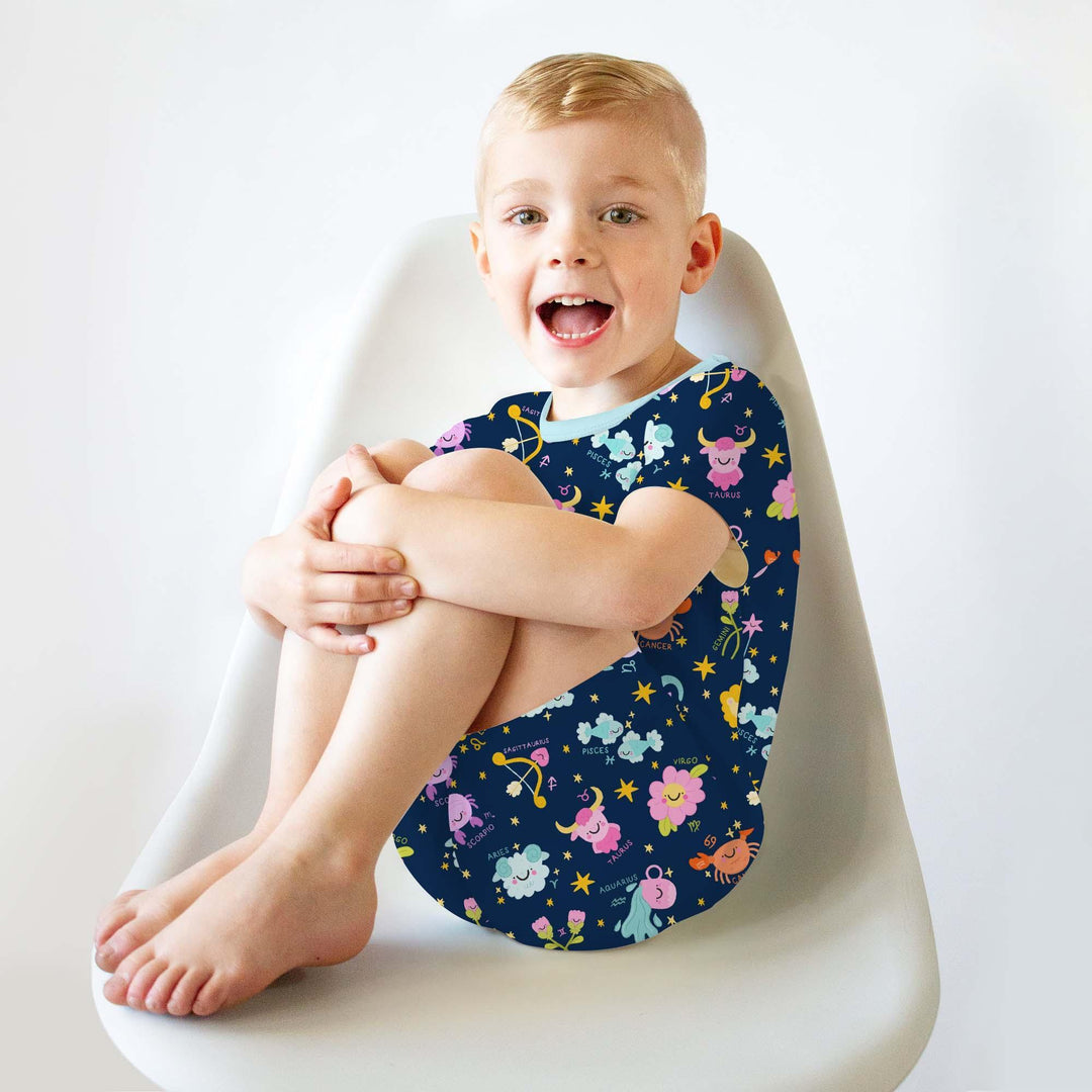 Zodiac Signs Bamboo Two Piece Short Sleeve Shorts Pajama Set