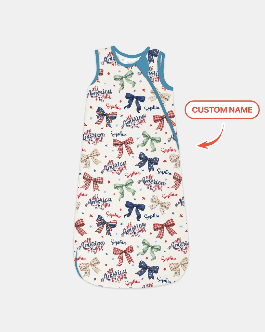 Custom Name All American Girl Bamboo Sleep Bag