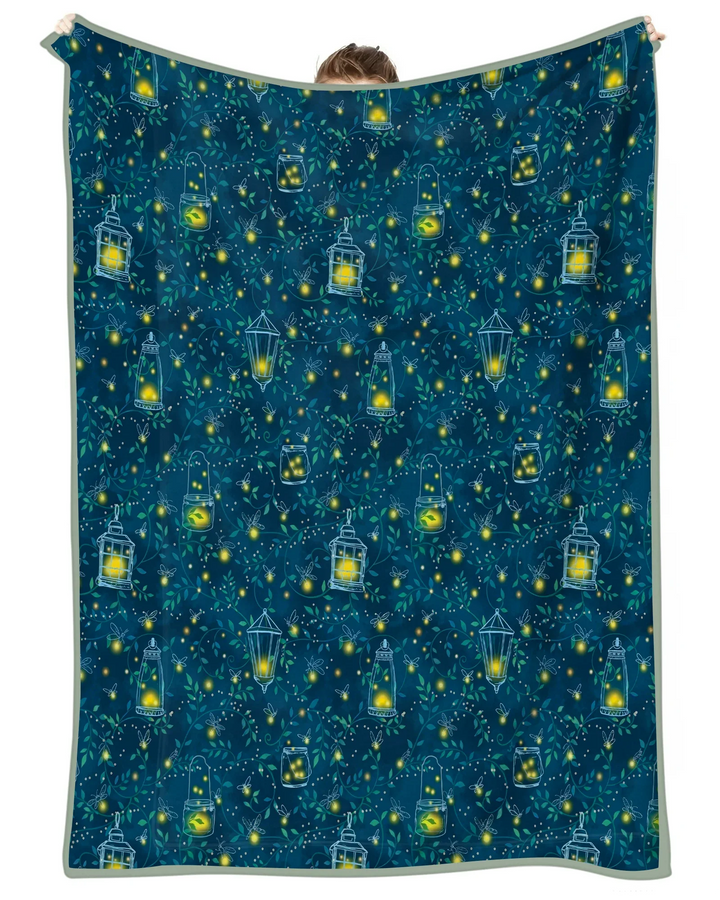 Firefly Lantern Night Bamboo Blanket