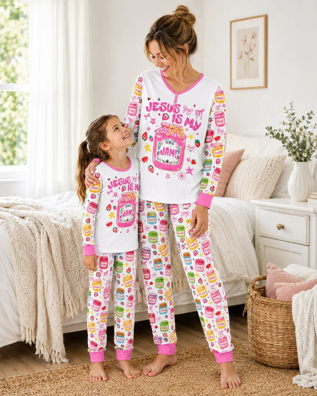 Preppy Summer Jesus Is My Jam Bamboo Women Pajama Set