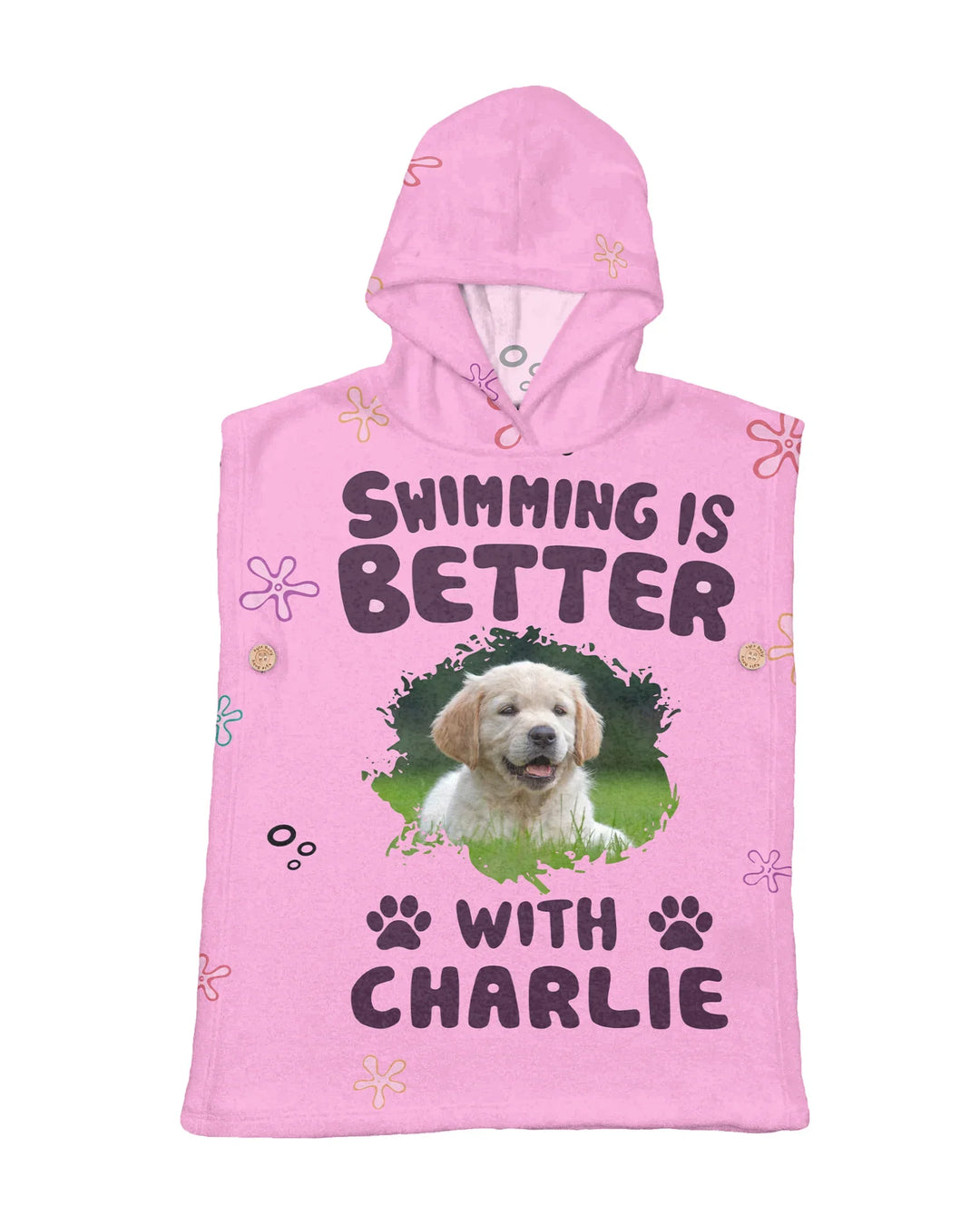 Better Life With My Dog Photo Bamboo Swim Poncho