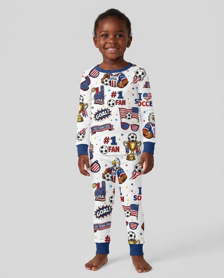 USA Soccer 2026 Party Bamboo Two Piece Long Sleeve Pajama Set
