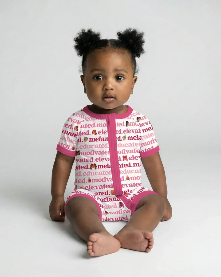 Educated Motivated Elevated Melanated Bamboo Shorty Zippy