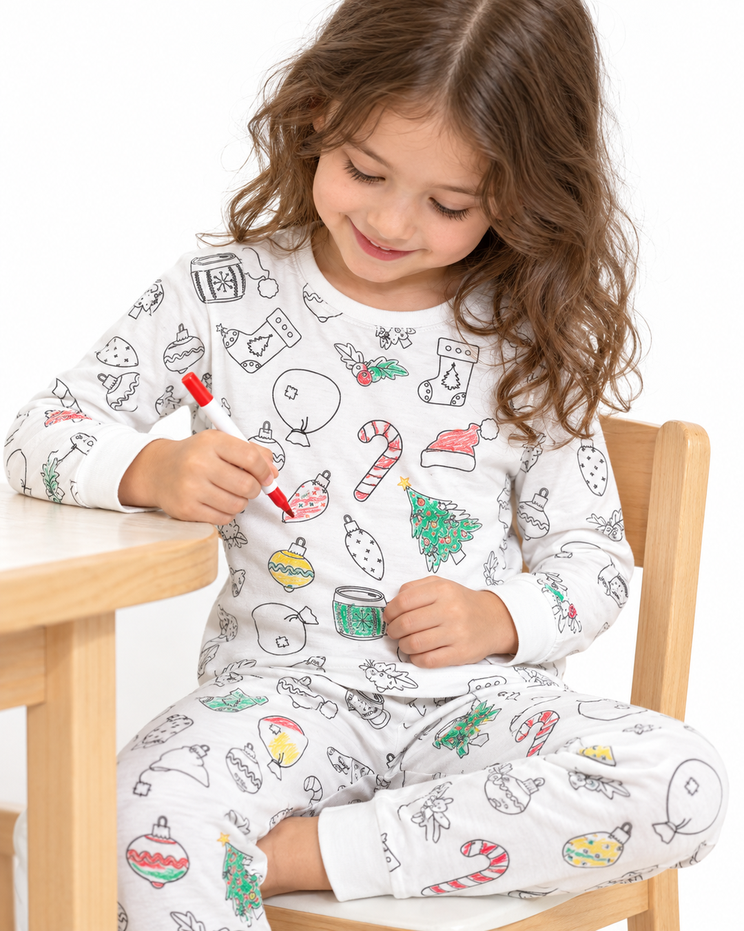 Christmas Colorable Bamboo Two Piece Pyjamas Set
