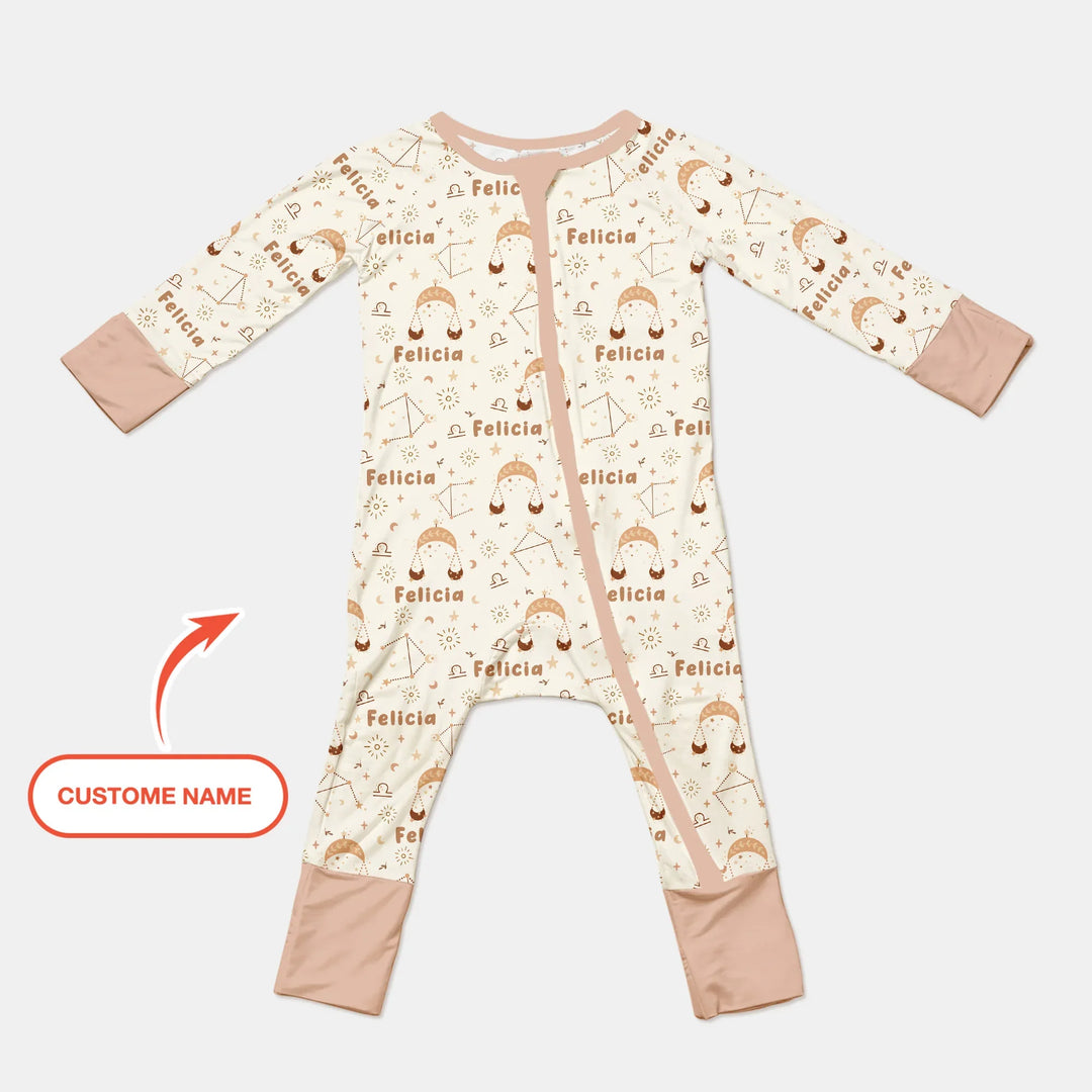 Bohemian Baby Zodiac Signs Custom Name Bamboo Convertible Zippy