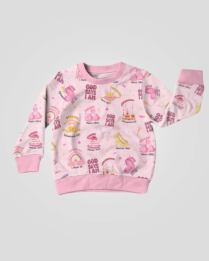 God Says I Am Girl Bamboo Crewneck Sweatshirt