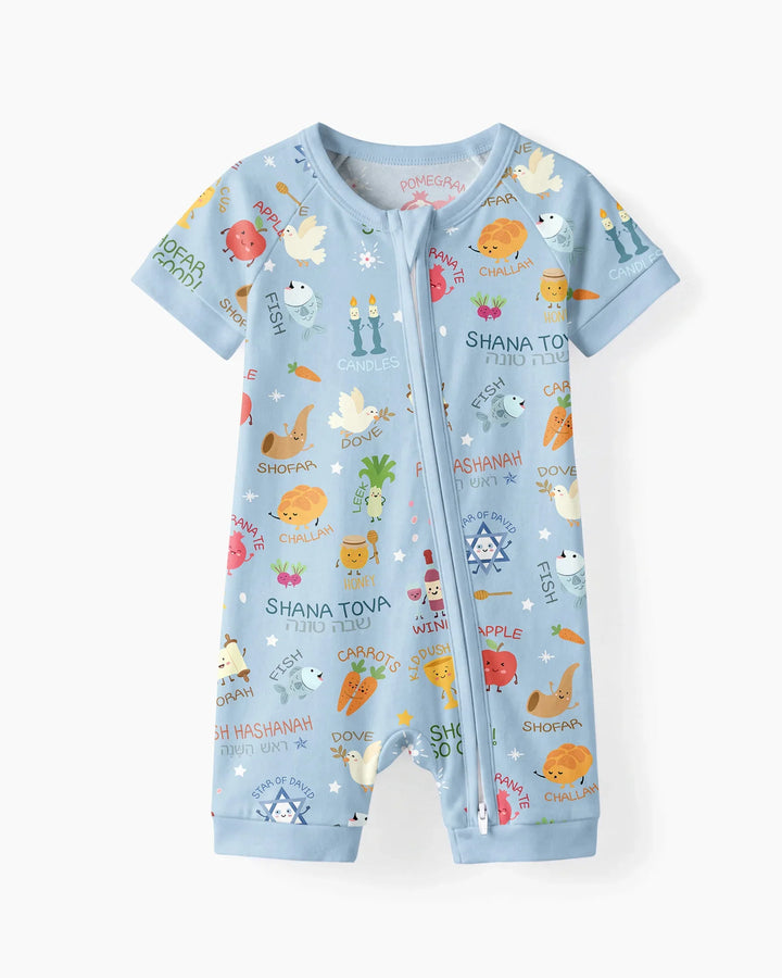 Family Rosh Hashanah Matching Bamboo Shorty Zippy