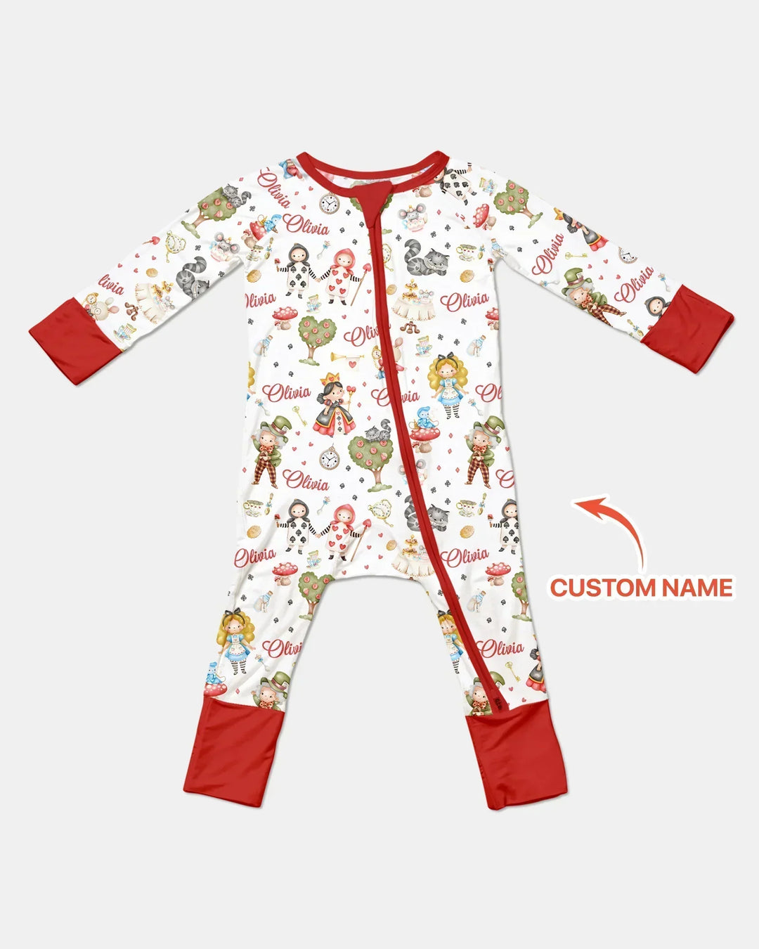 Whimsical Wonderland Tea Party Custom Name Bamboo Convertible Zippy