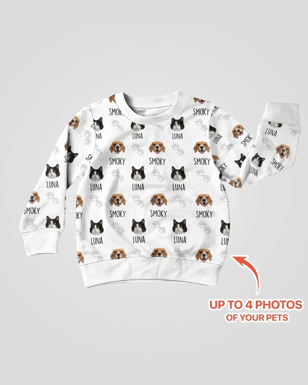 Custom Name and Pet Photos Bamboo Crewneck Sweatshirt