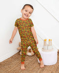 Retro Haunts & Happy Boos Bamboo Two Piece Short Sleeve Pajama Set