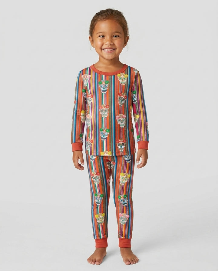 Day of the Dead Vintage Bamboo Two Piece Long Sleeve Pajama Set