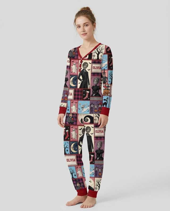 Vertical Halloween Bamboo Women Pajama Set