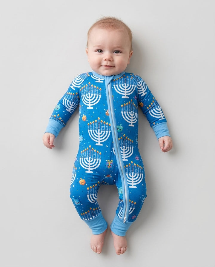 Custom Name Hannukkah Menorah Family Matching Bamboo Convertible Zippy