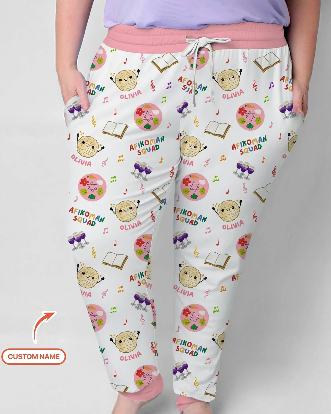 Custom Name Passover Afikoman Squad Bamboo Women Pajama Set