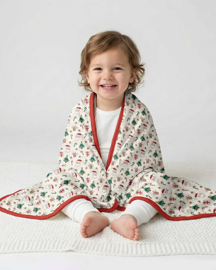 Snowy Santa Bamboo Blanket