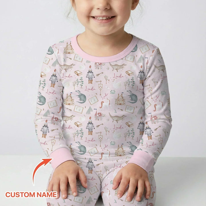 Adventure Dreams Custom Name Bamboo Two Piece Long Sleeve Pajama Set