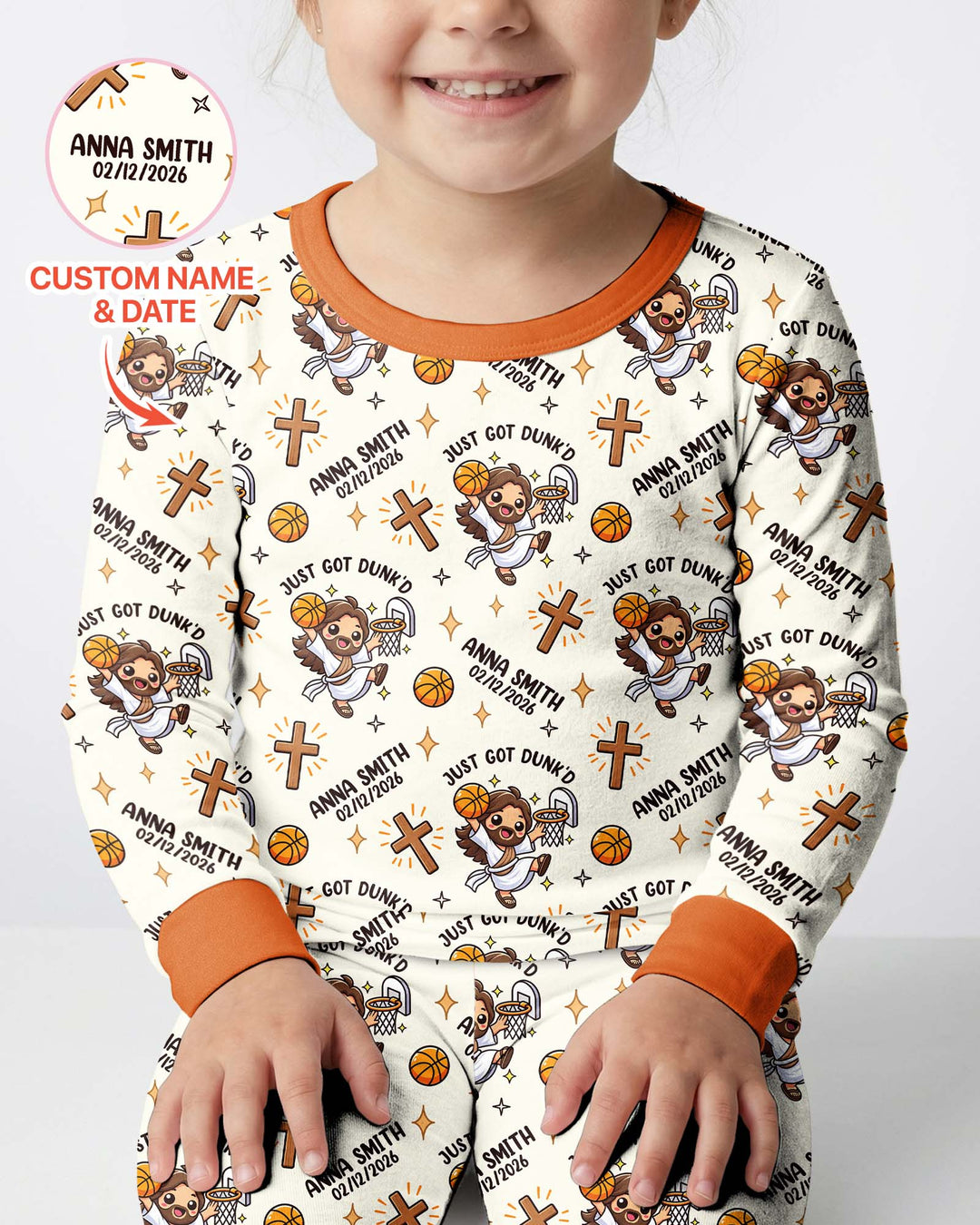 Personalized Baptism Just Got Dunk'd  Bamboo Two Piece Long Sleeve Pajama Set