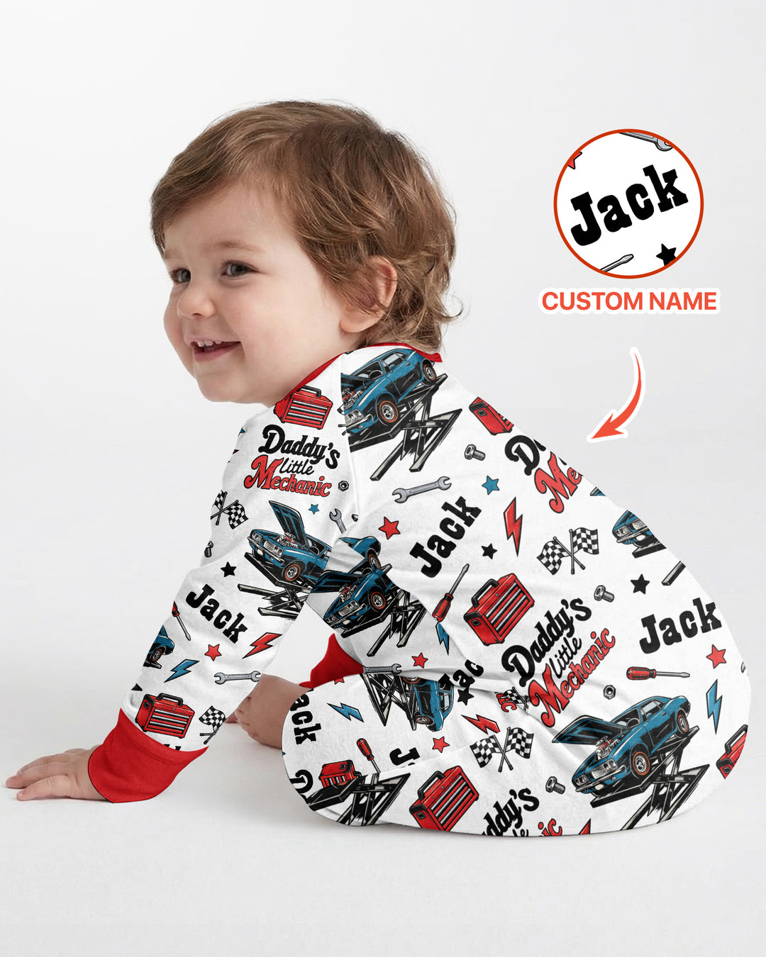 Custom Name Daddy's Little Mechanic Bamboo Convertible Zippy