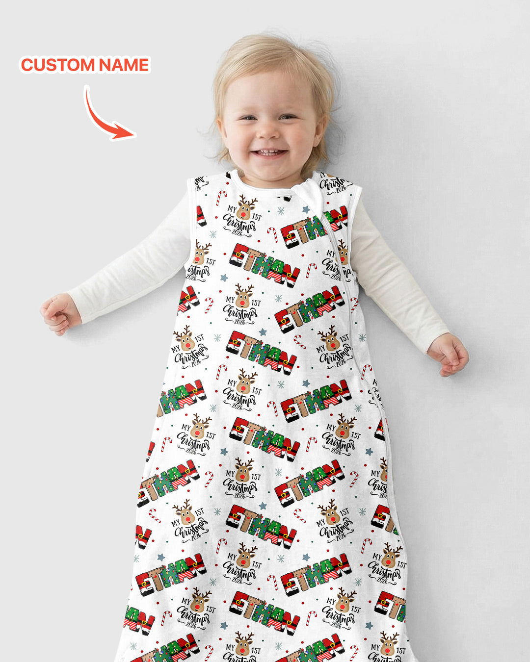 Custom Name "My First Christmas 2026" - Bamboo Sleep Bag (G)