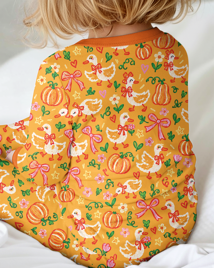 Cute Duck Pumpkin Fall Bamboo Convertible Zippy
