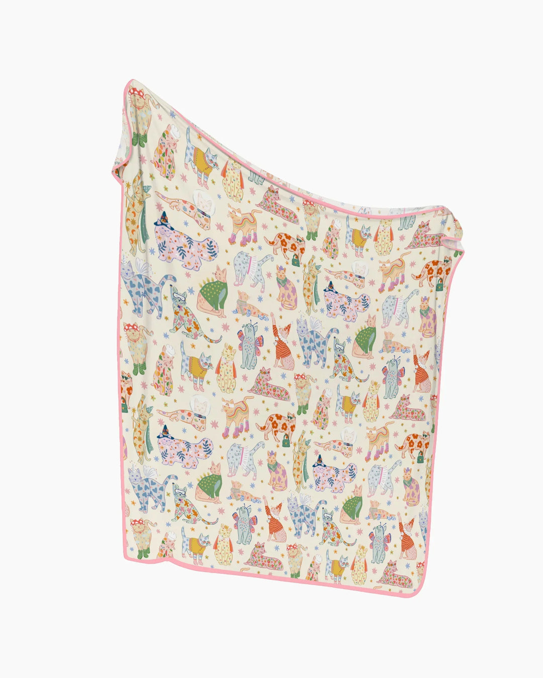 Whimsical Cat Parade Bamboo Blanket