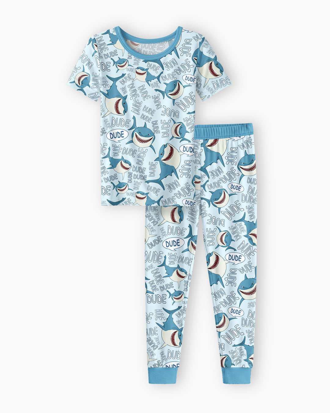 Dude Shark Bamboo Two Piece Short Sleeve Pajama Set