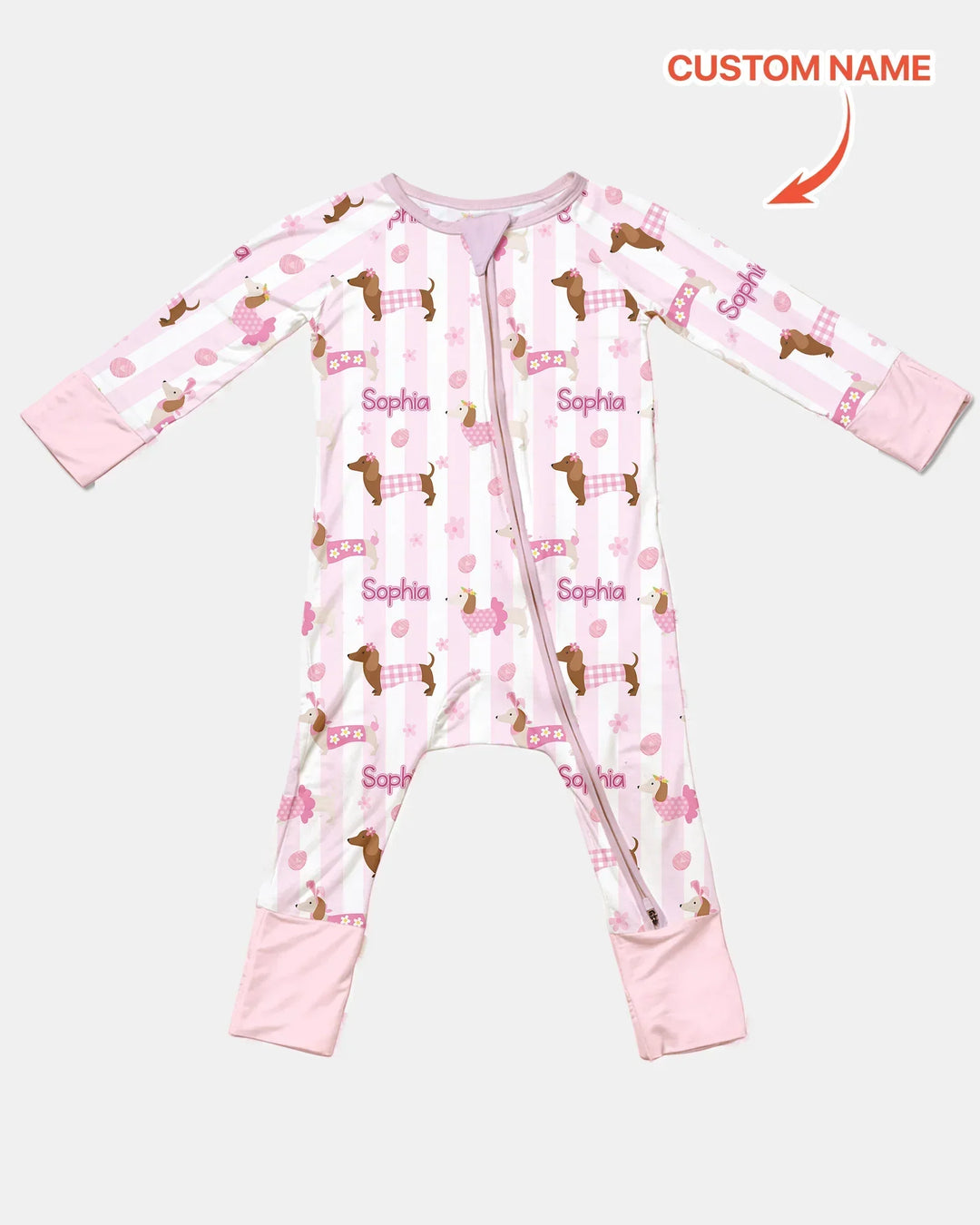 Custom Name Easter Dachshunds Family Matching Bamboo Convertible Zippy